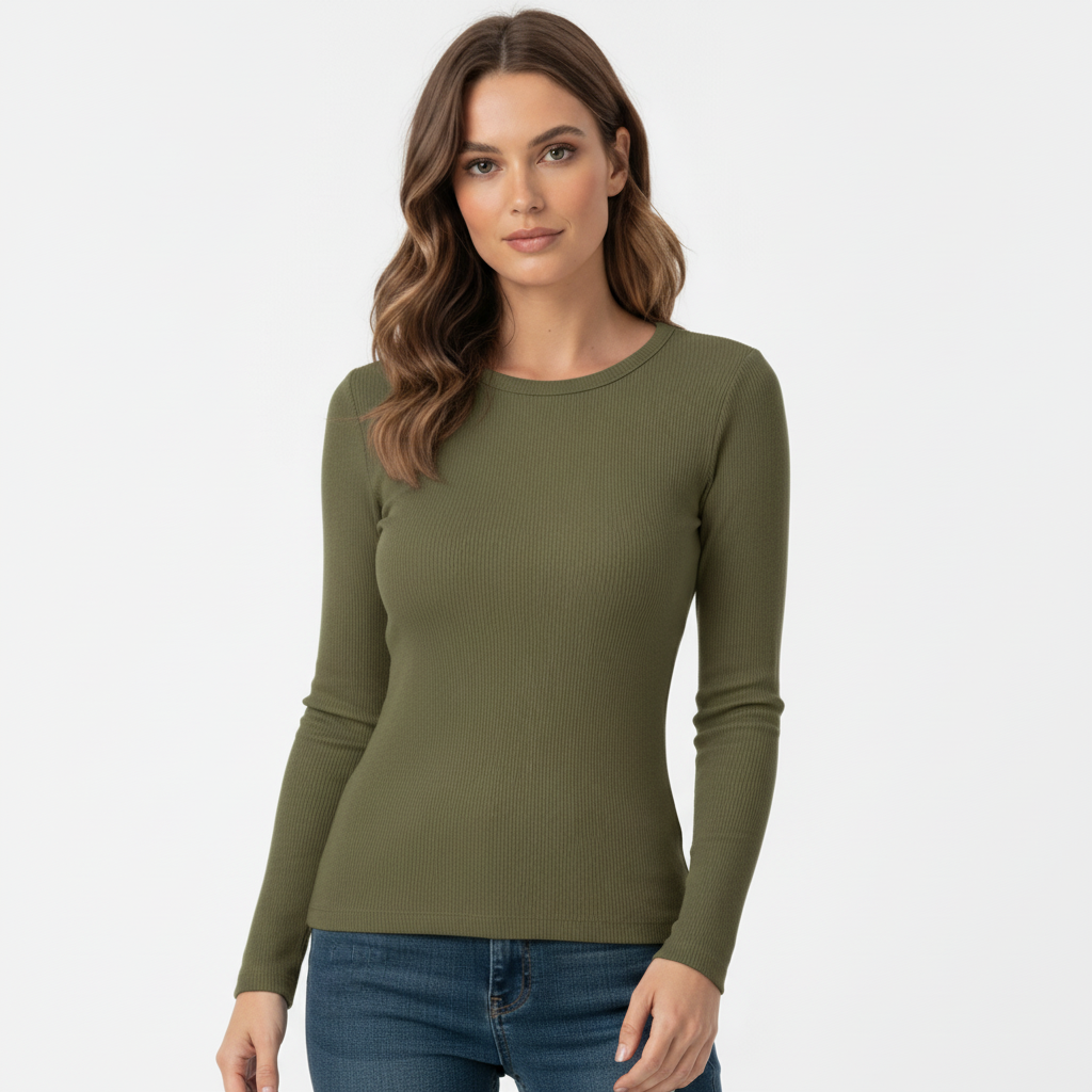 Full Lenght Rib-knit Shirt