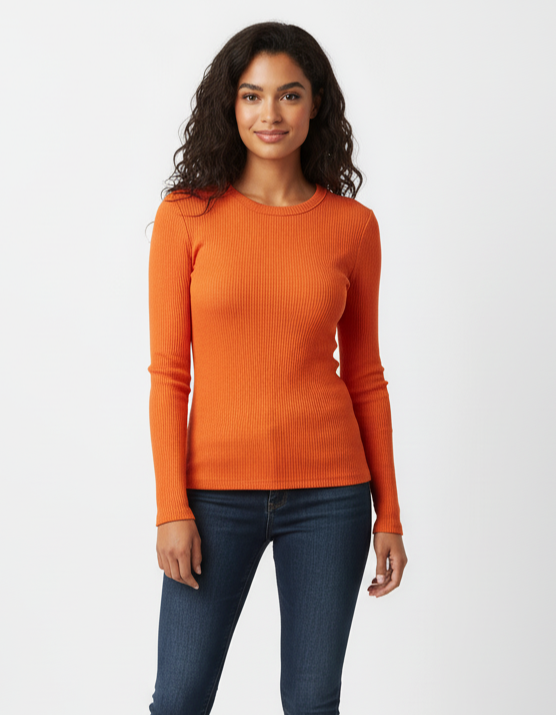 Full Lenght Rib-knit Shirt